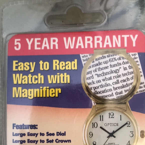 Optics quartz watch. New, magnifying crystal and water resistant black‎ 7 set - Picture 4 of 8